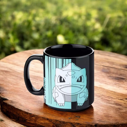 🌿⚡ Pokémon – Bulbizarre – Mug noir 320 ml ⚡🌿