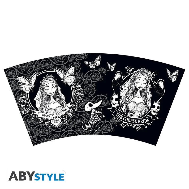Mug Les Noces Funèbres – Emily – 250 ml. Mug en céramique noir et blanc représentant Emily, la Mariée Cadavérique, design gothique officiel ABYstyle inspiré du film de Tim Burton.