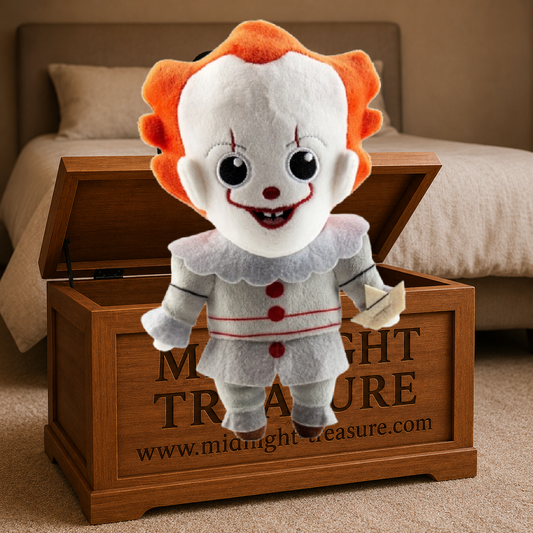 Peluche officielle Pennywise inspirée du film Ça (2017). Modèle Phunny de 20 cm signé Kidrobot, doux, fidèle au personnage et parfait pour les collectionneurs de films d'horreur.
