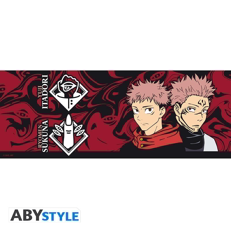 Mug 3D Jujutsu Kaisen – Yuji Itadori & Sukuna – 460 ml – ABYstyle. Mug en dolomite avec anse en forme de doigt maudit et design détaillé. Un objet collector intense pour les fans d’anime.