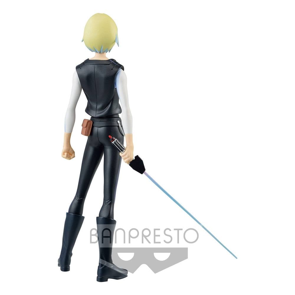 Figurine Star Wars Visions – The Twins "Karre" – 18 cm – Banpresto. Karre en tenue sombre avec sabre laser, design fidèle à l’animé. Une figurine unique et détaillée pour les fans de Star Wars.