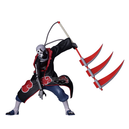 Figurine Naruto Shippuden – Hidan (Version B) – Vibration Stars – 13 cm – Banpresto. Hidan en tenue Akatsuki, brandissant sa faux triple-lame rouge. Une figurine fidèle et dynamique parfaite pour les fans de Naruto.