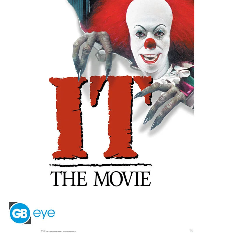 Poster Ça – 1990 Key Art – 91 x 61 cm. Illustration de Pennywise le clown avec le logo du film It, ambiance horrifique et iconique.