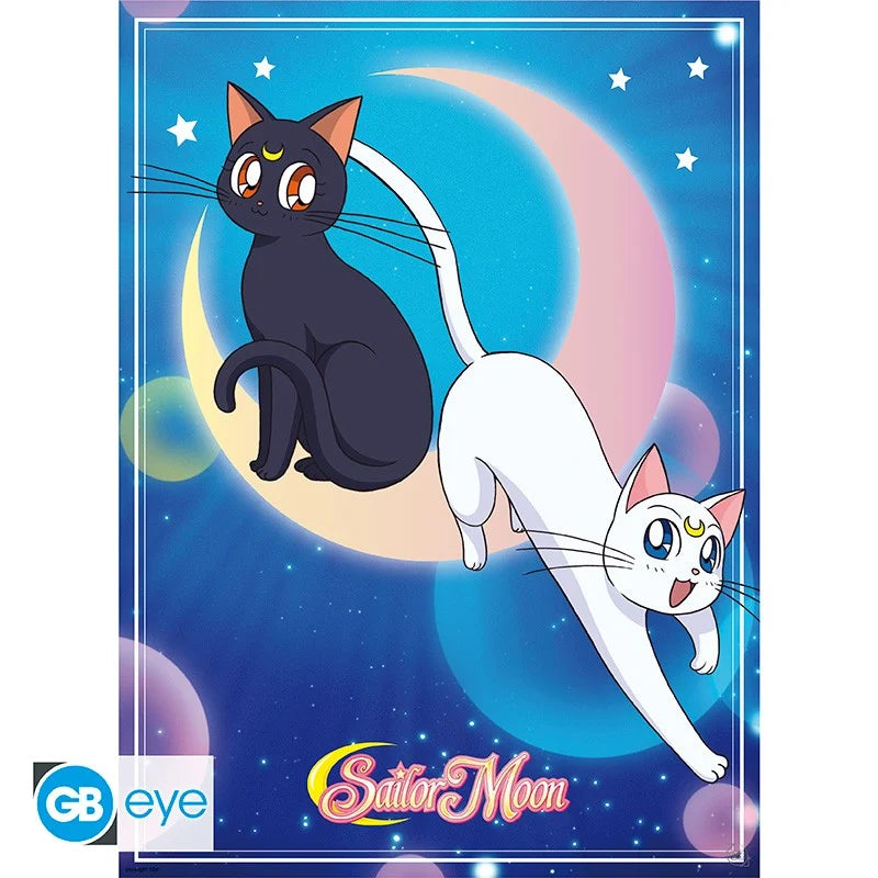 🌙🐱 Sailor Moon – Sailor Moon & Chats – Set de 2 posters 52 x 38 cm 🐱🌙
