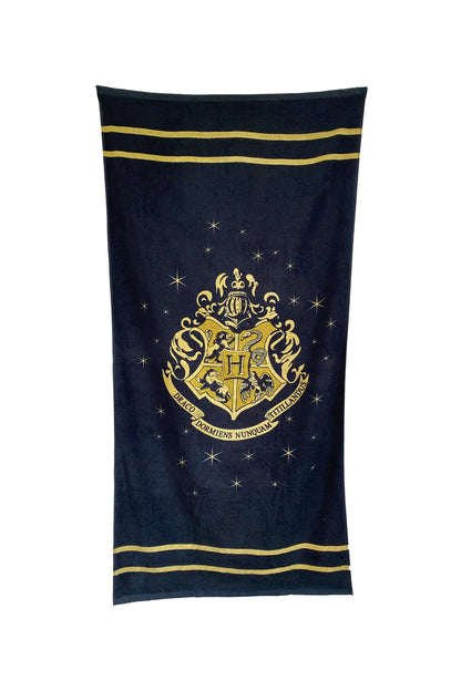 🪄🖤 Serviette de Bain Hogwarts – Gold Crest – 75 x 150 cm – Harry Potter 🏰✨
