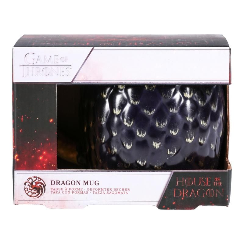 Mug House of the Dragon – Œuf de Dragon – 500 ml – céramique. Mug en forme d’œuf écailleux inspiré des dragons Targaryen. Une pièce de collection officielle pour les fans de Game of Thrones.