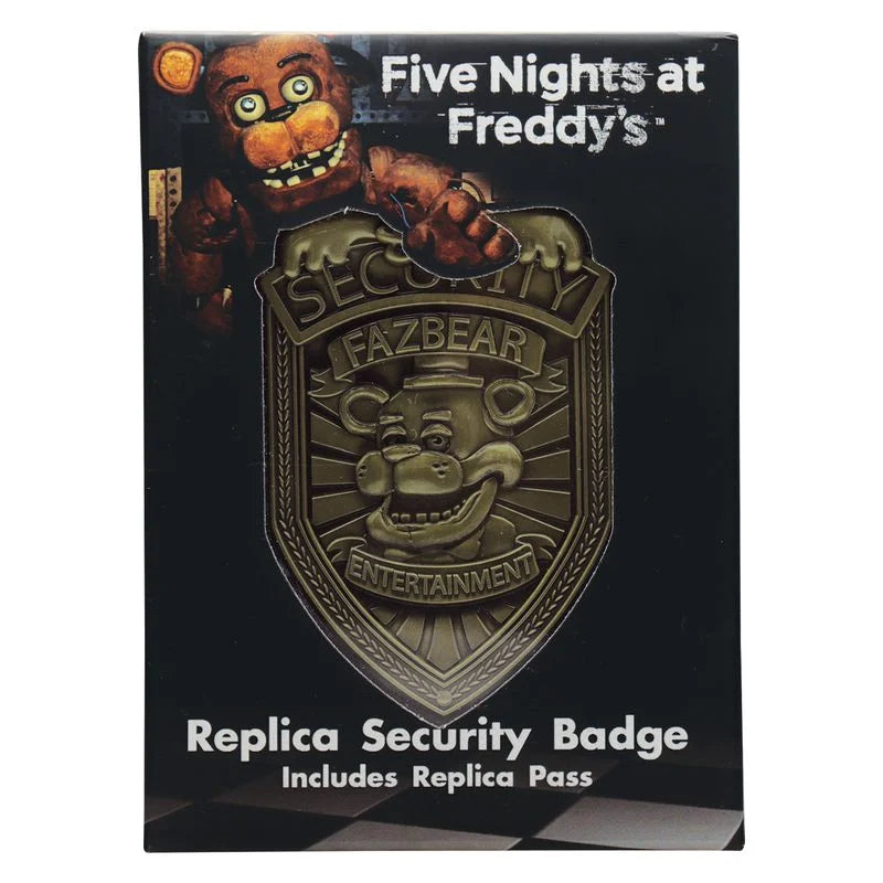 🎮🔒 Security Badge – Five Nights at Freddy’s – Réplique Métal Édition Limitée “Antique Brass” 🔒🎮