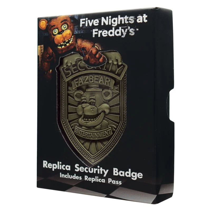 🎮🔒 Security Badge – Five Nights at Freddy’s – Réplique Métal Édition Limitée “Antique Brass” 🔒🎮