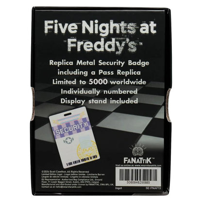 🎮🔒 Security Badge – Five Nights at Freddy’s – Réplique Métal Édition Limitée “Antique Brass” 🔒🎮