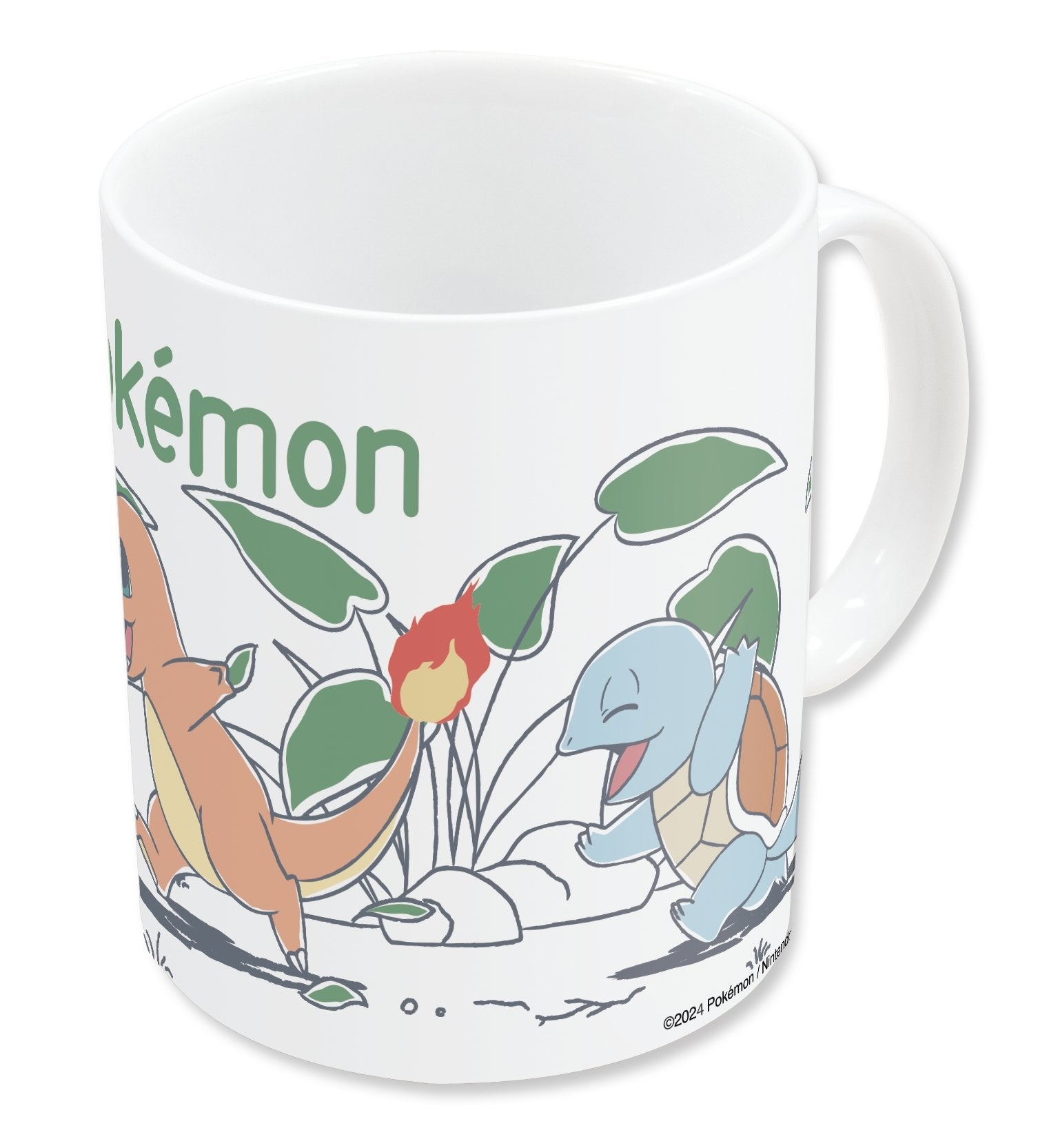 Mug Pokémon – Chill – 325 ml – Stor. Mug en céramique blanche décoré de Bulbizarre, Salamèche et Carapuce dans un style minimaliste et doux.
