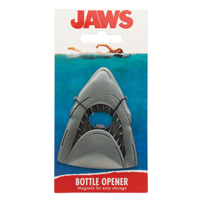 Ouvre-bouteille Jaws – Requins (Édition Limitée) – 87 x 70 mm. Design en forme de mâchoires de requin avec aimants au dos. Produit officiel Universal.