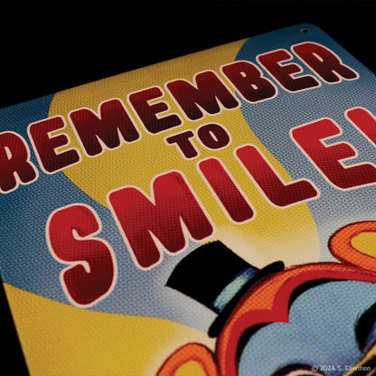🎪👀 Five Nights at Freddy’s – Panneau Métal Fazbear “Remember to Smile” – 30 x 20 cm 👀🎪