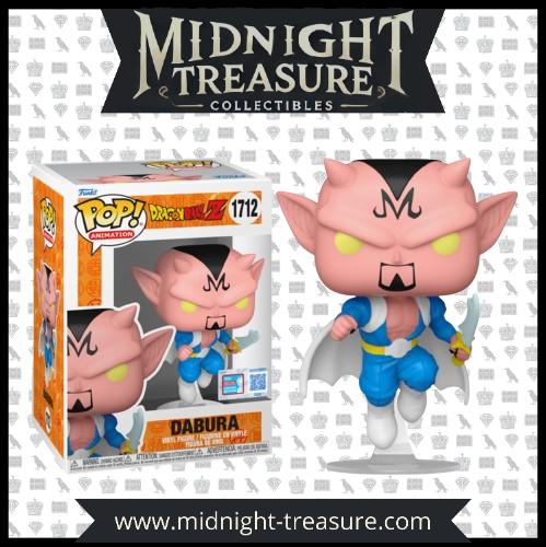 "Funko Pop! Dabura (1712) – Dragon Ball Z. Figurine exclusive Fall Convention NYCC 2024 représentant Dabura avec son emblème Majin, sa lance et ses détails fidèles à l’anime. Édition limitée pour les collectionneurs de Dragon Ball Z."