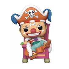 "Funko Pop! Deluxe Buggy The Clown (1740) – One Piece. Figurine exclusive Fall Convention NYCC 2024 représentant Buggy le Clown assis sur son trône pirate, avec des détails colorés et fidèles à l’univers de One Piece. Édition limitée pour les collectionneurs de figurines Funko."