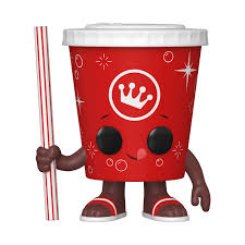 Funko Pop! Soda Cup 200 – Figurine exclusive représentant un gobelet de soda rouge avec des yeux noirs, une paille rayée et le logo couronne de Funko.