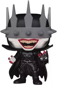 "Funko Pop! The Batman Who Laughs (524) – Dark Nights: Death Metal. Figurine exclusive avec sticker Fall Convention NYCC 2024 – Limited Edition, représentant la version sombre et maléfique de Batman fusionné avec le Joker. Édition rare pour les fans de DC Comics et les collectionneurs de Funko."