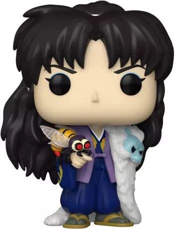 Image de la Funko Pop! Naraku (1299) de la série Inuyasha. La figurine représente le redoutable antagoniste vêtu de son kimono violet avec son manteau en fourrure, tenant une abeille infernale. Un incontournable pour les fans et collectionneurs de l’univers Inuyasha.