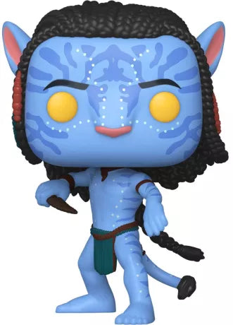 Funko Pop! Lo’ak (1551) issue de Avatar: The Way of Water, figurine représentant le fils de Jake Sully en posture dynamique, avec son arme Na’vi et ses détails fidèles au film.