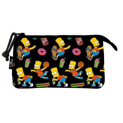 🛹✏️ Les Simpsons – Bart Simpson – Trousse triple – All Over Print ✏️🛹