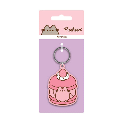 🔑🍓 Porte-clés Pusheen Macaron – PVC – Kawaii 🍓🔑