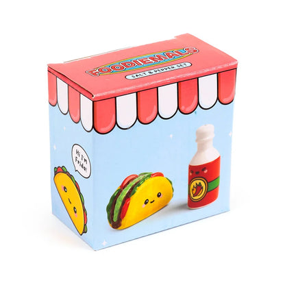 🌮🌶️ Set Salière & Poivrière – Kawaii Taco & Sauce 🌶️🌮