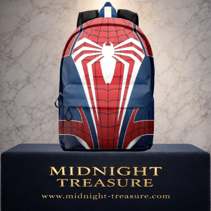 Sac à dos officiel Spider-Man HS Fan 3.0 signé Karactermania. Modèle de 44 cm en polyester avec grand compartiment, poche avant zippée et design inspiré du costume emblématique de Spider-Man.