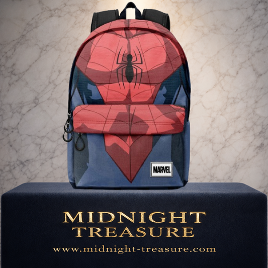 Sac à dos officiel Spider-Man Marvel en matière recyclée. Format 42 × 32 × 17 cm avec grand compartiment, poche avant zippée et design inspiré du masque emblématique de Spider-Man.
