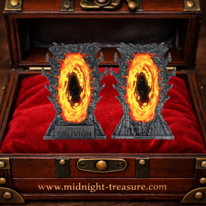 Lingot officiel The Elder Scrolls IV Oblivion Remastered représentant une Porte d'Oblivion. Édition limitée à 5 000 exemplaires numérotés avec présentoir inclus.