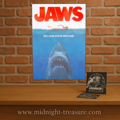 🦈💡 Affiche Lumineuse – Les Dents de la Mer (Jaws) – Format A4 – Édition Officielle 💡🦈