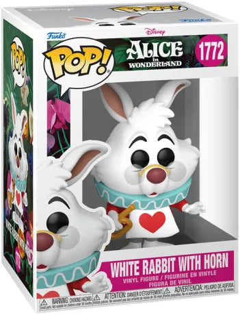 🐇📯 Funko Pop! Disney N°1772 – White Rabbit with Horn (Lapin Blanc avec trompette) – Alice au Pays des Merveilles 📯🐇