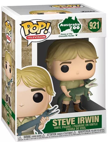 Funko Pop! Steve Irwin (N°921) avec crocodile, tenue de ranger iconique Australia Zoo.