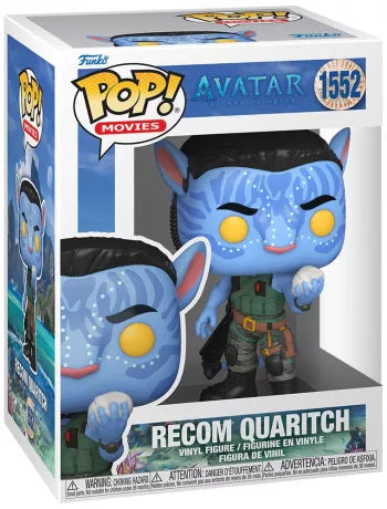 Funko Pop! Recom Quaritch (1552) – Figurine Avatar: The Way of Water en vinyle, représentant le colonel sous sa forme Na’vi avec son uniforme militaire détaillé et une graine d’âme en main