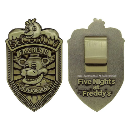 🎮🔒 Security Badge – Five Nights at Freddy’s – Réplique Métal Édition Limitée “Antique Brass” 🔒🎮