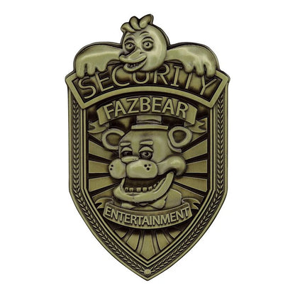 🎮🔒 Security Badge – Five Nights at Freddy’s – Réplique Métal Édition Limitée “Antique Brass” 🔒🎮