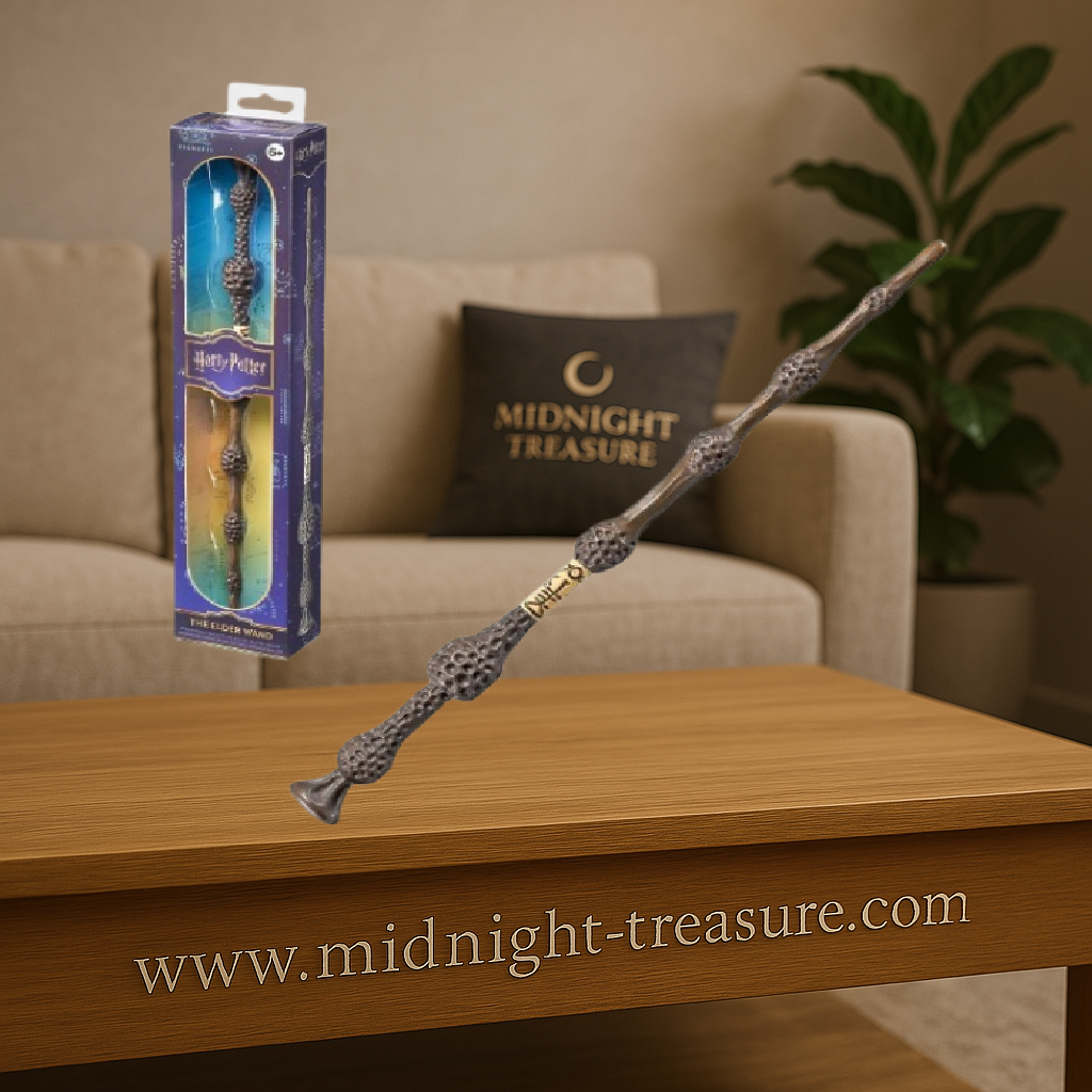 Baguette Harry Potter – Baguette de Sureau – 30 cm – Officielle. Réplique en PVC fidèle au design original de la plus puissante baguette, présentée en boîte vitrine. Un must-have pour les fans de la saga.
