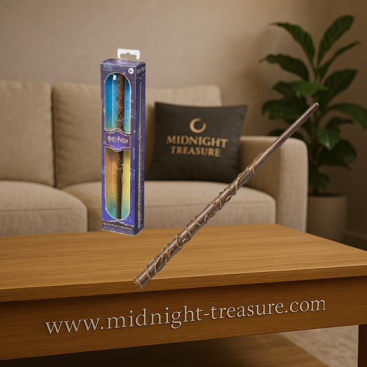 Baguette Harry Potter – Hermione Granger – 30 cm – Officielle. Réplique en PVC fidèle au design original avec motifs en lianes, présentée en boîte vitrine. Un incontournable pour les fans de Harry Potter.