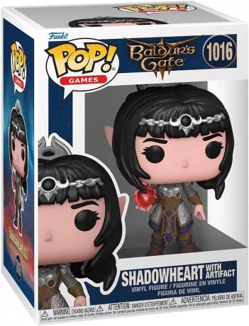 "Funko Pop! Baldur's Gate – Shadowheart with Artifact (1016). L'elfe sombre mystérieuse tenant un artefact magique rouge, prête pour l'aventure dans l'univers de Baldur's Gate. Une figurine indispensable pour les fans du jeu !"

