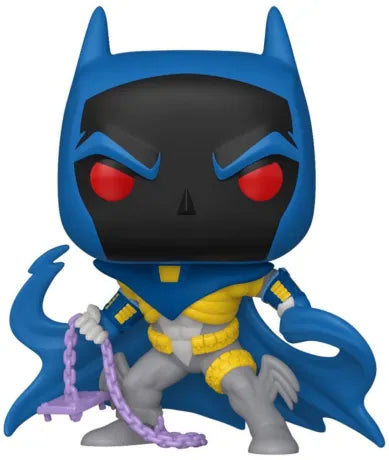 Funko Pop! DC Comics – Knightfall Batman (N°571). Figurine de Batman en armure bleue et dorée avec cape dynamique, inspirée de la saga La Chute du Chevalier Noir. Un incontournable pour les fans du Chevalier de Gotham.