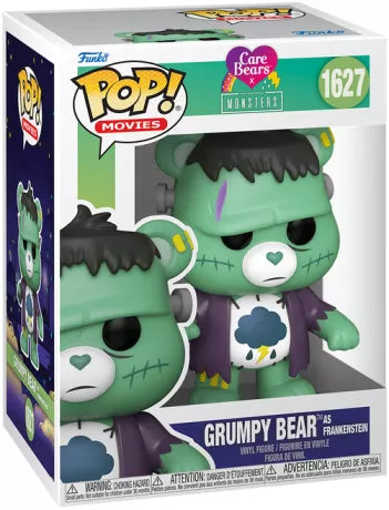 ⚡🧟 Funko Pop! N°1627 – Grumpy Bear as Frankenstein (Grognon en Frankenstein) – Care Bears x Universal Monsters (Les Bisounours x Universal Monsters) 🧟⚡