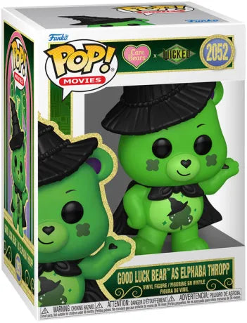🍀🧙‍♀️ Funko Pop! Movies N°2052 – Good Luck Bear as Elphaba Thropp (Grosveinard en Elphaba Thropp) – Care Bears x Wicked (Bisounours x Wicked) 🧙‍♀️🍀
