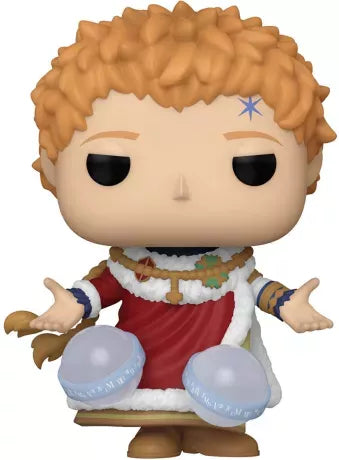 Funko Pop! Julius (1553) – Black Clover – Special Edition, représentant le Roi Sorcier avec ses orbes magiques et sa cape royale.