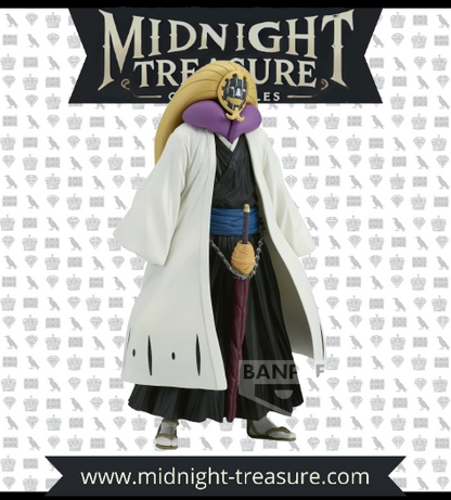 Figurine Bleach - Mayuri Kurotsuchi en PVC/ABS de 16 cm, avec masque distinctif et tenue de capitaine.