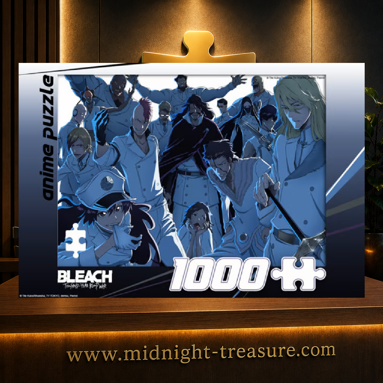 Puzzle Bleach Thousand-Year Blood War Vandenreich 03 de 1000 pièces par Kitsune Goodies représentant Yhwach et plusieurs membres du Vandenreich.