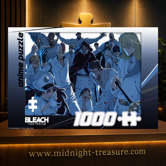 Puzzle Bleach Thousand-Year Blood War Vandenreich 03 de 1000 pièces par Kitsune Goodies représentant Yhwach et plusieurs membres du Vandenreich.