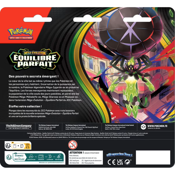 🟢⚡ Blister 3 Boosters Pokémon – Équilibre Parfait (Méga-Évolution) + Carte Promo Germignon ⚡🟢