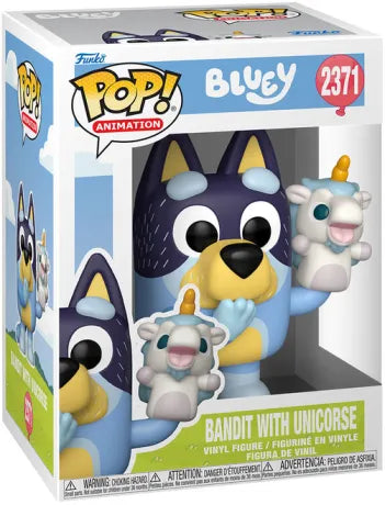 🦄🐶 Funko Pop! N°2371 – Bandit with Unicorse (Bandit avec Unicorse) – Bluey 🐶🦄