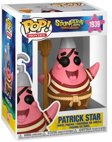 🏴☠️⭐✍️ Funko Pop! N°1939 – Patrick Star Pirate (Patrick l’Étoile pirate) – Dédicacée par Boris Rehlinger, voix française officielle – The SpongeBob Movie: Search for SquarePants (Bob l’éponge, le film : Un pour tous, tous pirates !) ✍️⭐🏴☠️