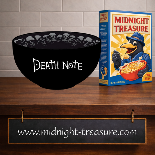 Bol Death Note noir avec cranes et symbole Ryuk en ceramique 600 ml design sombre anime.