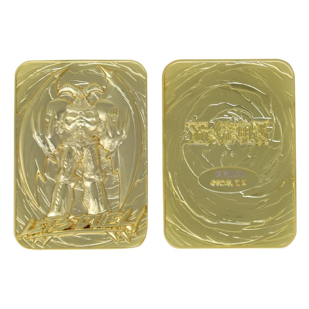 Carte Yu-Gi-Oh! – Summoned Skull – réplique en métal plaqué or 24 carats – Édition limitée 5 000 exemplaires. Présentée dans une boîte collector officielle.
