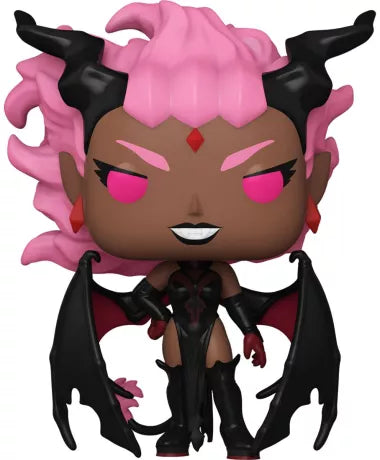 Funko Pop! Castlevania Nocturne – Drolta Tzuentes (N°1690). Vampire démoniaque aux cheveux roses, cornes noires et ailes de chauve-souris, fidèle au design de la série Netflix.